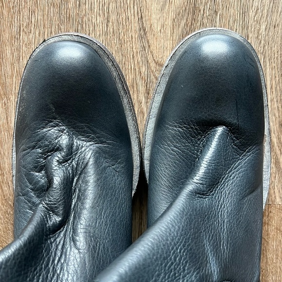 NWOB Free People Essential Tall Slouch Boot Navy Leather Womens - Picture 5 of 8